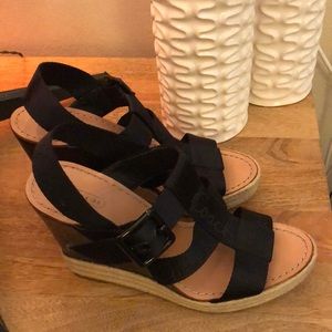 Coach Sandals “Maryanne” Platform Black w/jute detailing and leather soles EUC 9